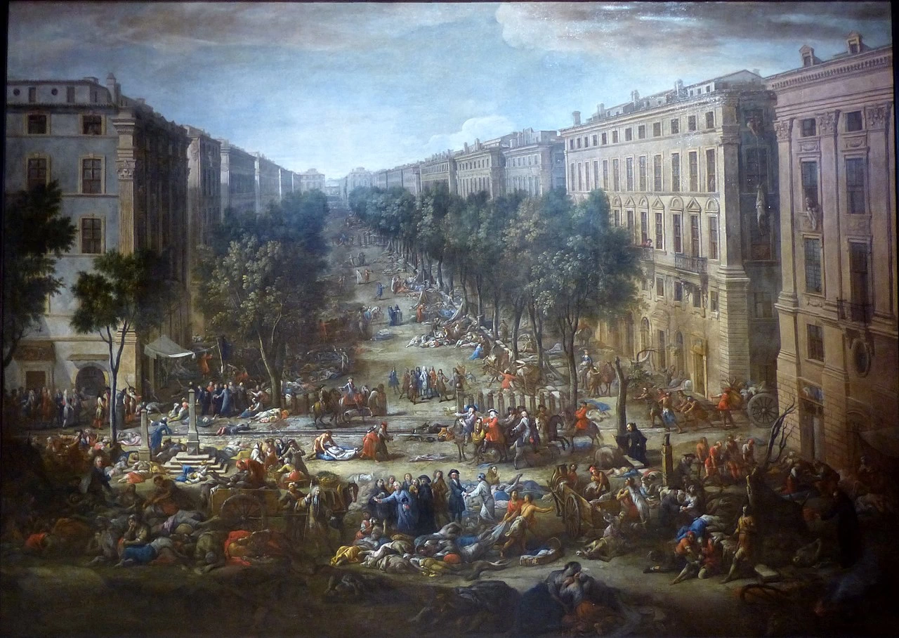 Veduta del Corso durante la peste del 1720 - Musée des Beaux, Arts de Marseille
